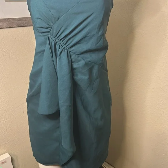 Teal Green Strapless Party Dress - Picture 3 of 3